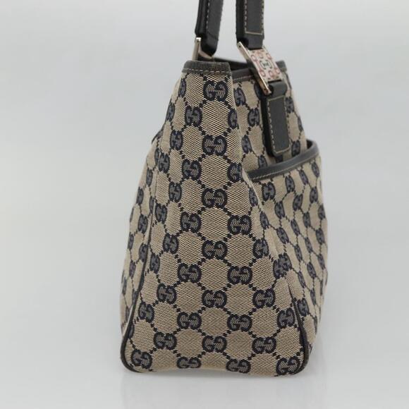 GUCCI GG Canvas Sherry Line Hand Bag Navy Silver - Picture 5 of 16